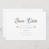 Gold Cupids Elegantes Skript Save the Date Einladung (Vorne/Hinten)