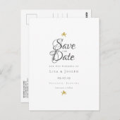 Gold Cupids Elegantes Skript Save the Date Postkarte (Vorne/Hinten)