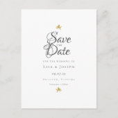 Gold Cupids Elegantes Skript Save the Date Postkarte (Vorderseite)