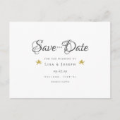 Gold Cupids Elegantes Skript Save the Date Postkarte (Vorderseite)