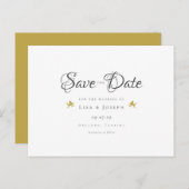 Gold Cupids Elegantes Skript Save the Date Postkarte (Vorne/Hinten)