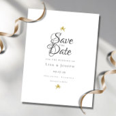 Gold Cupids Elegantes Skript Save the Date Postkarte