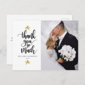Gold Cupids Wedding Foto Danke Postcard Postkarte (Vorne/Hinten)
