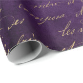 Gold Cursive auf Deep Lila Geschenkpapier (Rolleneckpunkt)