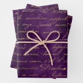Gold Cursive auf Deep Lila  Geschenkpapier Set (Beispiel)
