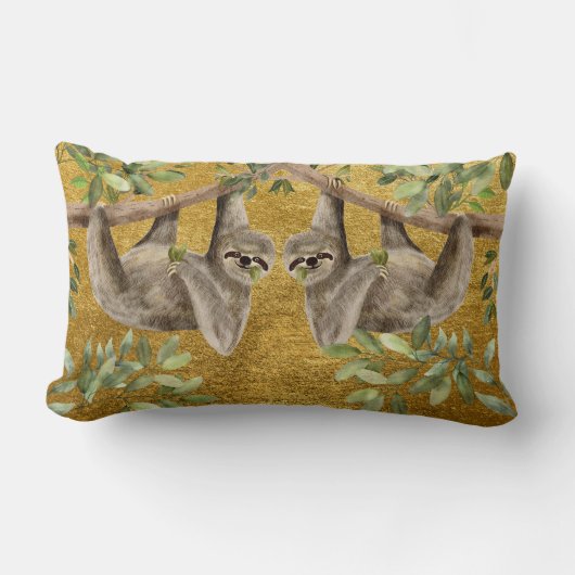 Gold Cushion - Sloth Design Lendenkissen (Vorderseite)