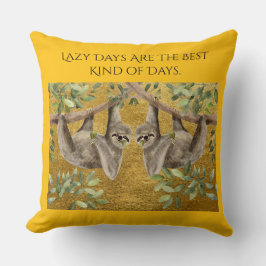 Gold Cushion - Sloths Kissen