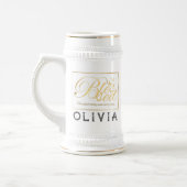 Gold Custom Calligraphy Name Erntedank Gift Bierglas (Links)