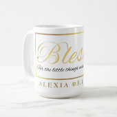 Gold Custom Calligraphy Name Erntedank Gift Kaffeetasse (Vorderseite Links)