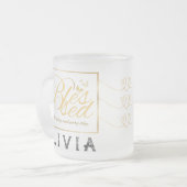 Gold Custom Calligraphy Name Erntedank Gift Mattglastasse (Vorderseite Links)