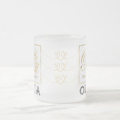 Gold Custom Calligraphy Name Erntedank Gift Mattglastasse (Mittel)