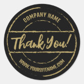 Gold Custom Danke Abzeichen, Runder Aufkleber (Vorderseite)