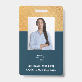 Gold Custom Employee Foto Name & Logo ID Abzeichen Ausweis