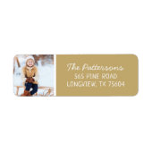 Gold Custom Foto Holiday Rücksendeadresse (Vorne)