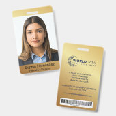 Gold Custom Foto Name ID Abzeichen Ausweis (Vorder- & Rückseite)