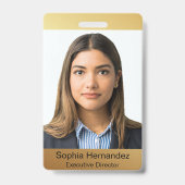 Gold Custom Foto Name ID Abzeichen Ausweis (Vorderseite)