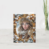 Gold Custom Image Winter Frame Karte (Vorderseite)