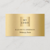 Gold Custom Logo Qr Code Social Media Premium Visitenkarte (Vorderseite)