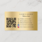 Gold Custom Logo Qr Code Social Media Premium Visitenkarte (Rückseite)