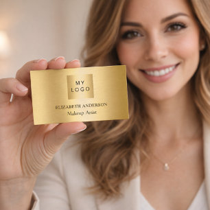 Gold Custom Logo Qr Code Social Media Premium Visitenkarte