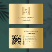 Gold Custom Logo Qr Code Social Media Premium Visitenkarte
