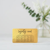 Gold Custom Loyalty Card Visitenkarte (Stehend Vorderseite)