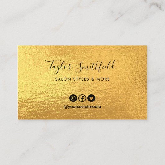 Gold Custom Loyalty Card Visitenkarte (Rückseite)