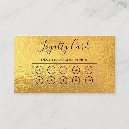 Gold Custom Loyalty Card Visitenkarte (Vorderseite)
