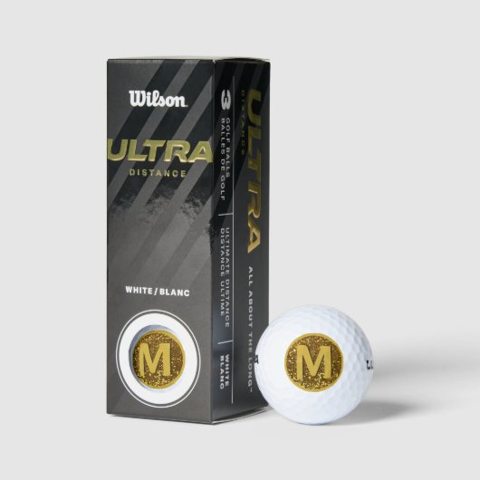 Gold Custom Mit Monogramm Initial Shiny Glitzer Golfball (Verpackungen)