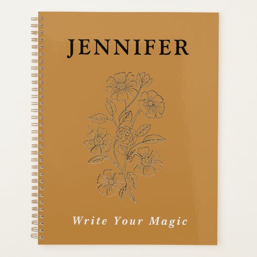 Gold Custom Name Notebook – Luxurious & Stylish Planer (Vorderseite)