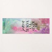 Gold Custom Name Workout motivational monogram Yogamatte (Vorderseite (Horizontal))