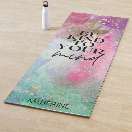 Gold Custom Name Workout motivational monogram Yogamatte (Beispiel)