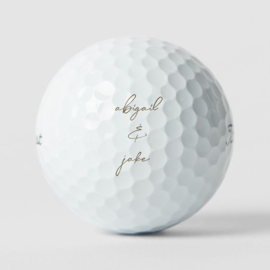 Gold Custom Script Names Wedding Titleist Pro  Golfball (Vorderseite)