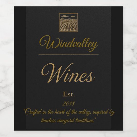 Gold Custom Weinetikett (Einzelnes Label)