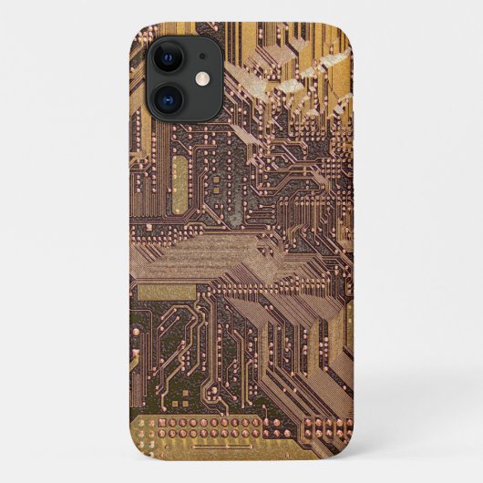 Gold Cyber Circuit Board Tech Art Electronics Case-Mate iPhone Hülle (Rückseite)