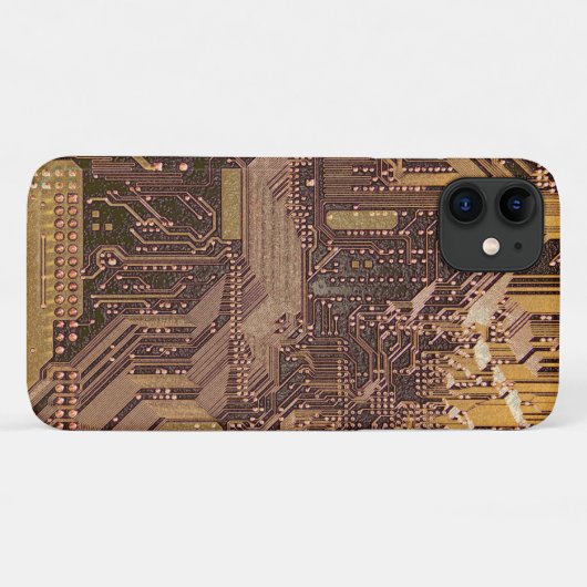 Gold Cyber Circuit Board Tech Art Electronics Case-Mate iPhone Hülle (Rückseite (Horizontal))