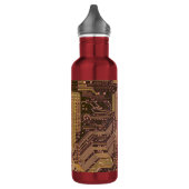 Gold Cyber Circuit Board Tech Art Electronics Edelstahlflasche (Links)