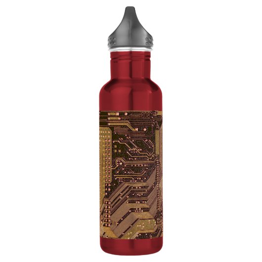 Gold Cyber Circuit Board Tech Art Electronics Edelstahlflasche (Links)