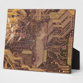 Gold Cyber Circuit Board Tech Art Electronics Fotoplatte (Seite)