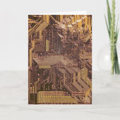 Gold Cyber Circuit Board Tech Art Electronics Karte (Vorderseite)
