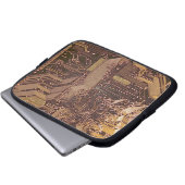 Gold Cyber Circuit Board Tech Art Electronics Laptopschutzhülle (Vorne Knopf)