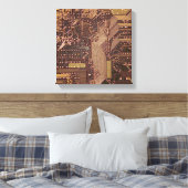 Gold Cyber Circuit Board Tech Art Electronics Leinwanddruck (Insitu (Schlafzimmer))