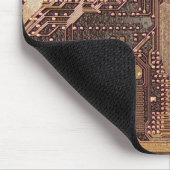 Gold Cyber Circuit Board Tech Art Electronics Mousepad (Ecke)
