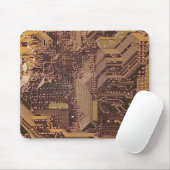 Gold Cyber Circuit Board Tech Art Electronics Mousepad (Mit Mouse)