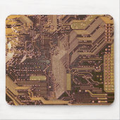 Gold Cyber Circuit Board Tech Art Electronics Mousepad (Vorne)