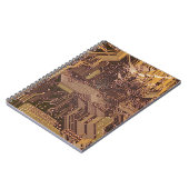 Gold Cyber Circuit Board Tech Art Electronics Notizblock (Linke Seite)