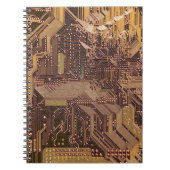 Gold Cyber Circuit Board Tech Art Electronics Notizblock (Vorderseite)