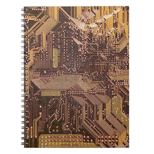 Gold Cyber Circuit Board Tech Art Electronics Notizblock (Vorderseite)