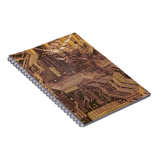 Gold Cyber Circuit Board Tech Art Electronics Notizblock (Rechte Seite)