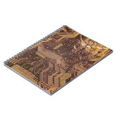 Gold Cyber Circuit Board Tech Art Electronics Notizblock (Linke Seite)